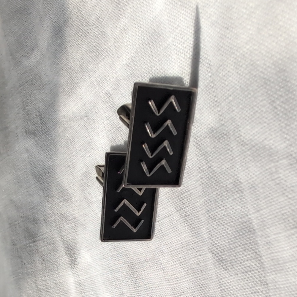 Nordic Rune Viking Mexico Silver Vintage Musculine Statement Cufflinks